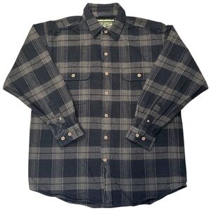 Field & Stream‎ Dark Gray Plaid Button Down Shirt Men’s Large